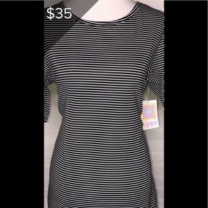 LuLaRoe Unicorn Gigi 3xL Black white stripes NWOT